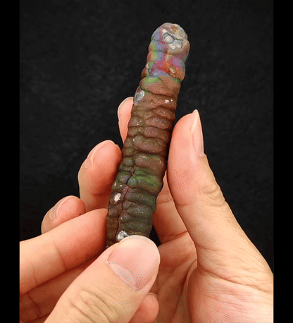 | Goethite Pillar(8.5cm) | Goethite Pendant Copper Wire Wrapped Gemstone Pendant | COLOUR: Purple x Silver x Green| 100% natural color |