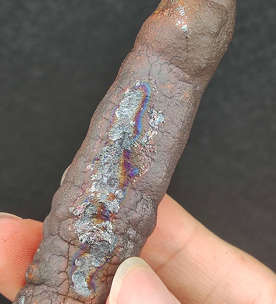 | Goethite Pillar(11cm) | Top premium rare Iridescent Goethite, Turgite, Hematite, Iridescent | COLOUR: Silver | 100% natural color |