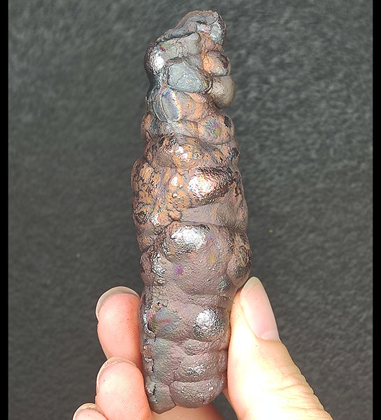 | Goethite Pillar(9cm) | Top premium rare Iridescent Goethite, Turgite, Hematite, Iridescent | COLOUR: Silver, Pink | 100% natural color |