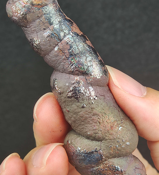 | Goethite Pillar(8cm) | Top premium rare Iridescent Goethite, Turgite, Hematite, Iridescent | COLOUR: Silver, Pink | 100% natural color |