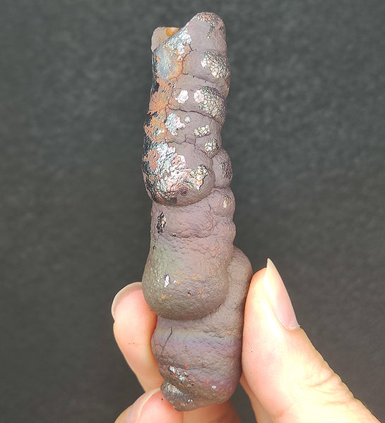 | Goethite Pillar(8cm) | Top premium rare Iridescent Goethite, Turgite, Hematite, Iridescent | COLOUR: Silver, Pink | 100% natural color |