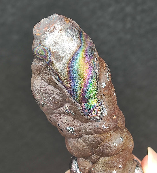 | Goethite Pillar(10.5cm) | Top premium rare Iridescent Goethite, Turgite, Hematite, Iridescent | COLOUR: Silver, Rainbow | 100% natural color |