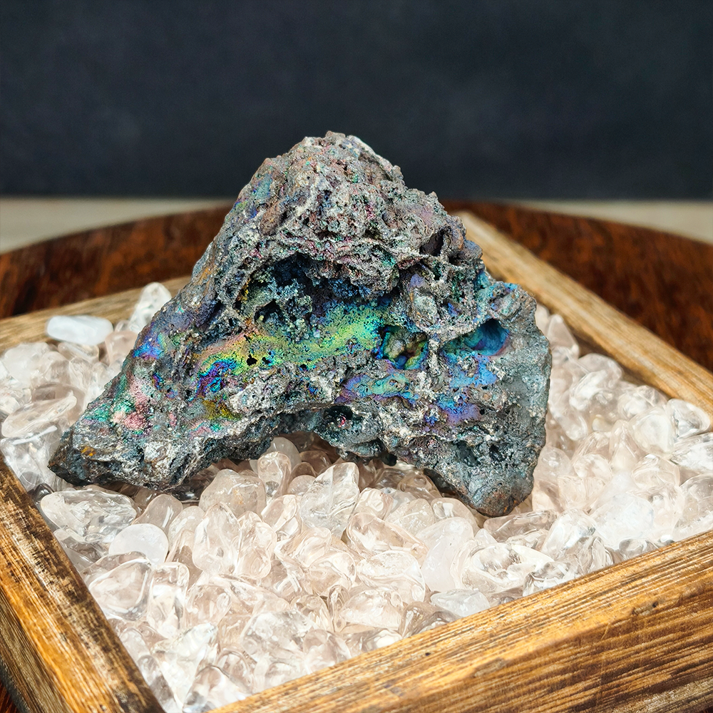"Premium" Diamond Series Giant Bead | Stable Mountain Formation | Rare Green, Purple, and Blue Tri-Color Bloom | Malaysia Leklai