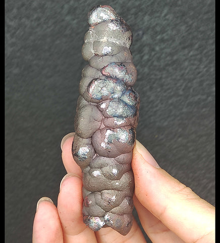 | Goethite Pillar(9cm) | Top premium rare Iridescent Goethite, Turgite, Hematite, Iridescent | COLOUR: Silver, Pink | 100% natural color |