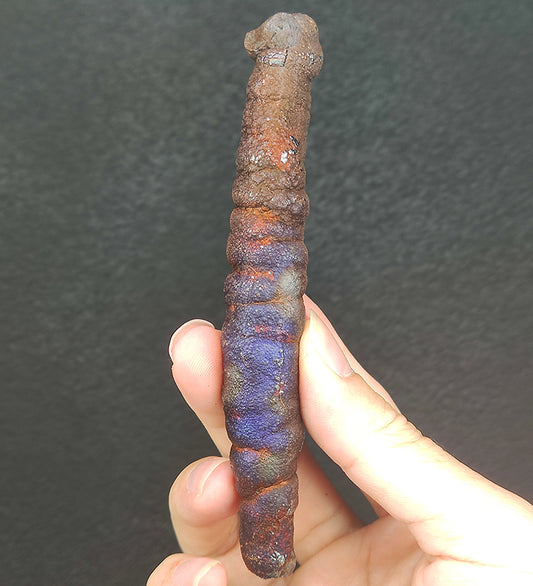 | Goethite Pillar(12cm) | Top premium rare Iridescent Goethite, Turgite, Hematite, Iridescent | COLOUR: Silver, Purple | 100% natural color |