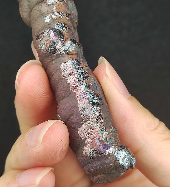 | Goethite Pillar(9.5cm) | Top premium rare Iridescent Goethite, Turgite, Hematite, Iridescent | COLOUR: Silver, Pink | 100% natural color |