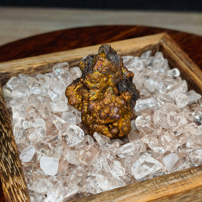 Premium Gold Giant Bead Leklai | Rare Old Mine Gall Core Stone (Approx. 5.5x4cm) | Powerful Wealth Enhancement & Attraction of Abundance | Stable Money Flow, Energy Core Engine | Natural Malaysia Living Stone