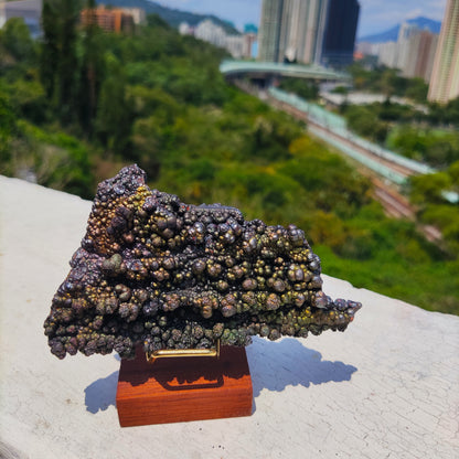 | Goethite Pillar(11cm) | Top premium rare Iridescent Goethite, Turgite, Hematite, Iridescent | COLOUR: Gold x Pink x Green | 100% natural color |