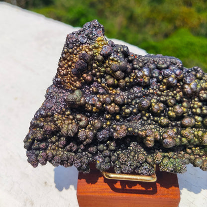 | Goethite Pillar(11cm) | Top premium rare Iridescent Goethite, Turgite, Hematite, Iridescent | COLOUR: Gold x Pink x Green | 100% natural color |