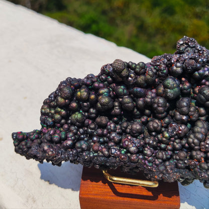 | Goethite Pillar(11cm) | Top premium rare Iridescent Goethite, Turgite, Hematite, Iridescent | COLOUR: Gold x Pink x Green | 100% natural color |