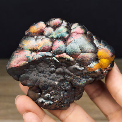 顶级亚噜家大佛珠力泥 |「一碗饭」造型能量摆件 (约 9cm) | 稳定型财运与生活丰盛 | 人缘带财 (粉红x金黄) | 马来西亚天然老矿胆料