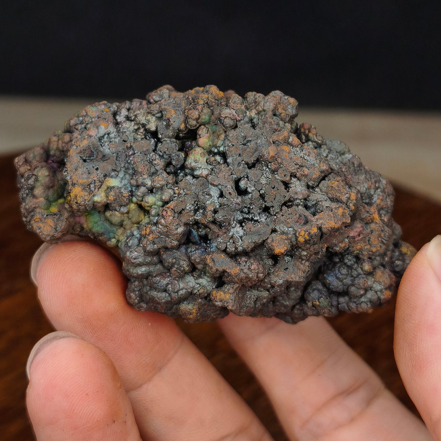 Premium Old Mine Rainbow Leklai Gall | Rare Sky Blue Iridescence (Approx. 8x4cm) | Deep Aura Calibration, Turning Stagnation into Flow | Concentrated Energy Core | Natural Malaysia Living Stone