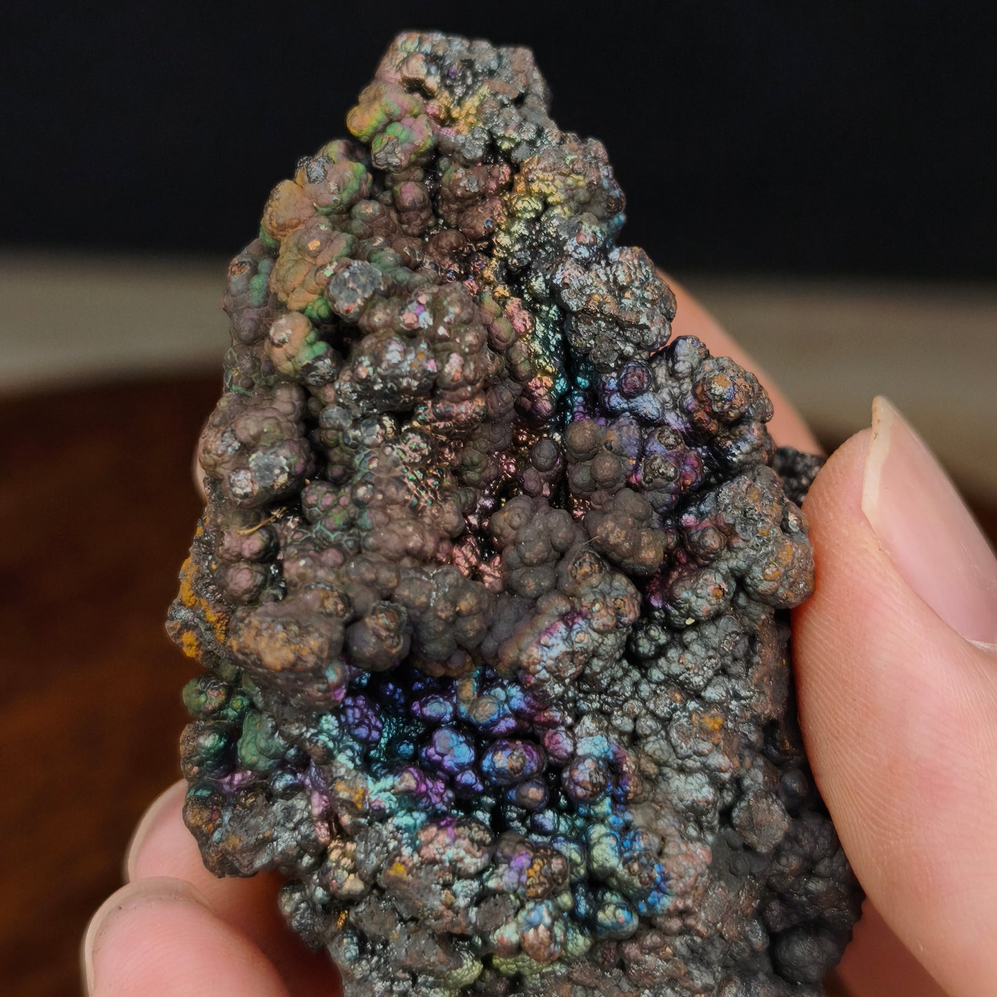 Premium Old Mine Rainbow Leklai Gall | Rare Sky Blue Iridescence (Approx. 8x4cm) | Deep Aura Calibration, Turning Stagnation into Flow | Concentrated Energy Core | Natural Malaysia Living Stone