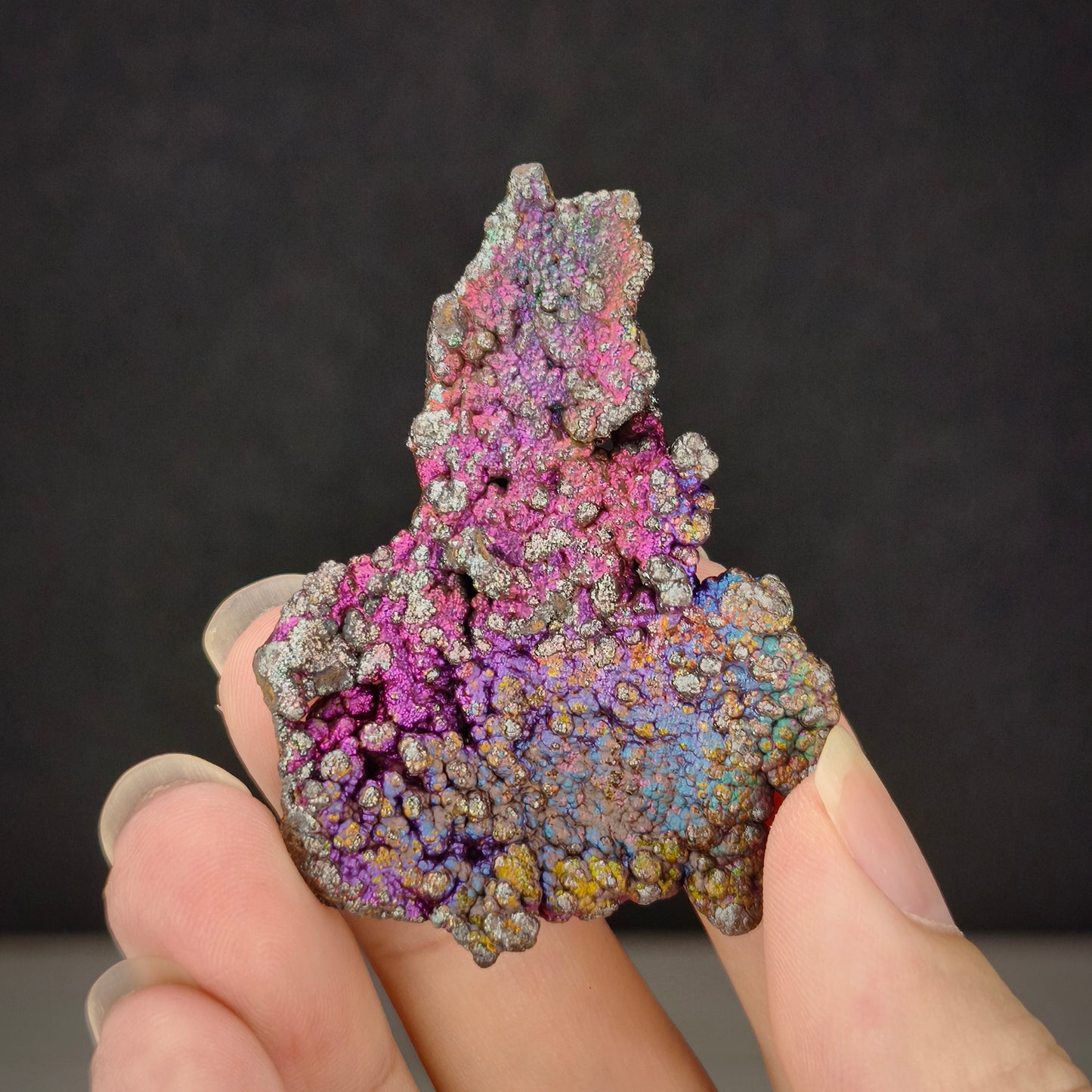 收藏級七彩力泥膽｜五彩（綠紫粉藍銀）｜力泥活石｜Leklai Iridescent Goethite｜HARUKA