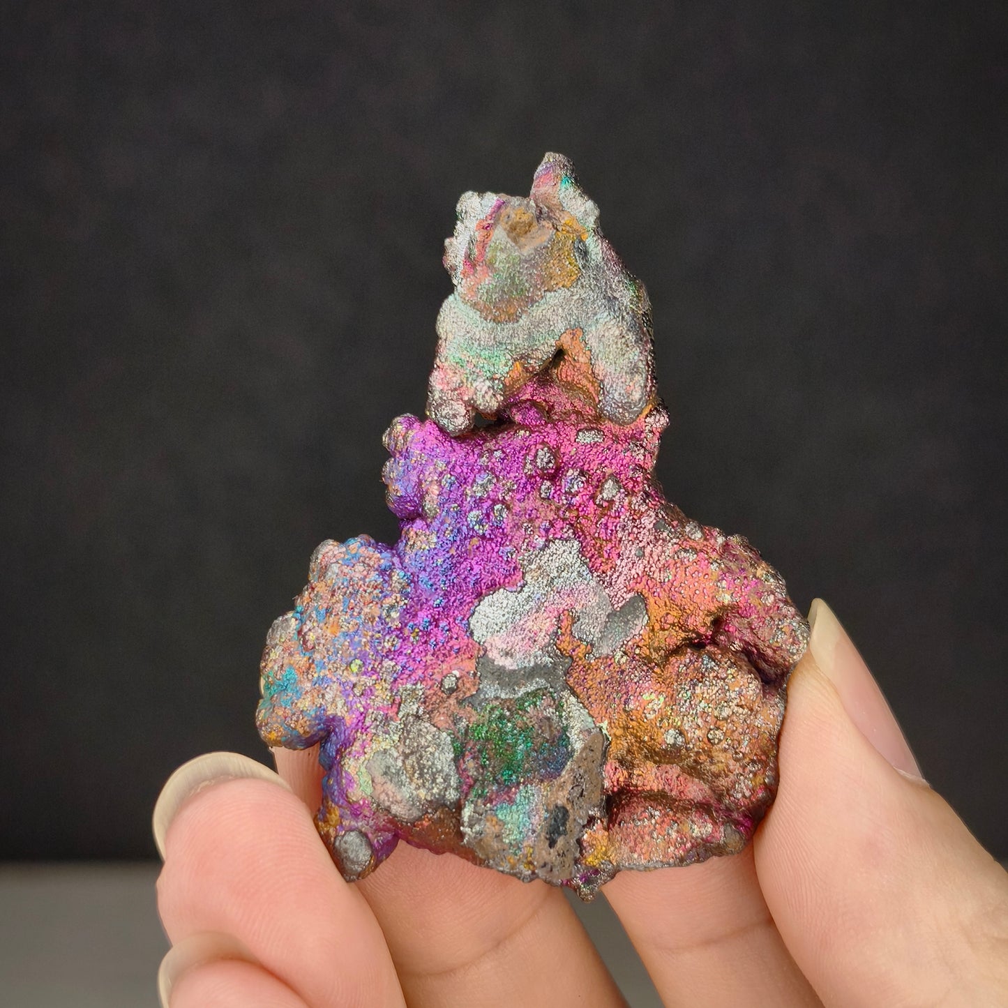 收藏級七彩力泥膽｜五彩（綠紫粉藍銀）｜力泥活石｜Leklai Iridescent Goethite｜HARUKA