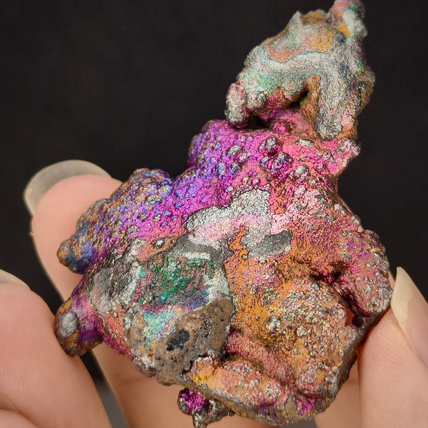 收藏級七彩力泥膽｜五彩（綠紫粉藍銀）｜力泥活石｜Leklai Iridescent Goethite｜HARUKA