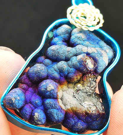 | Brand New Accessories | Goethite Pendant Copper Wire Wrapped Gemstone Pendant | COLOUR:  Blue | 100% natural color |