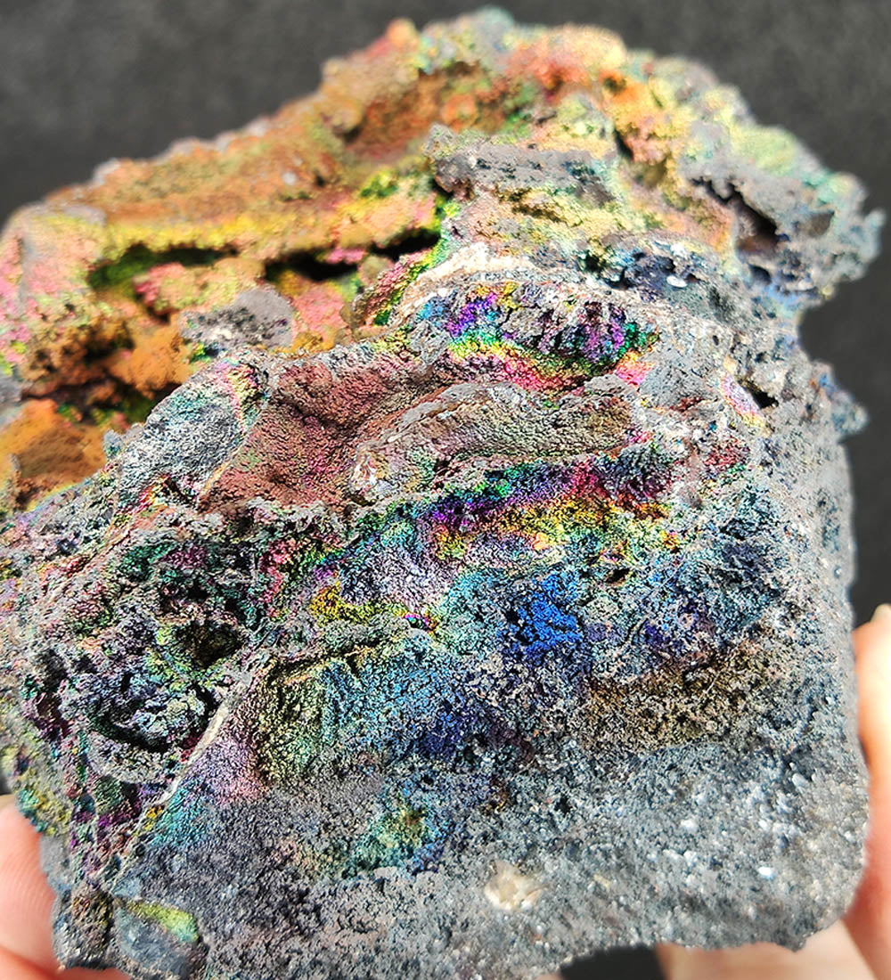 | Top premium rare Iridescent Goethite, Turgite, Hematite, Iridescent | COLOUR: Gold, Green, with White Quartz,Crystal | 100% natural color |