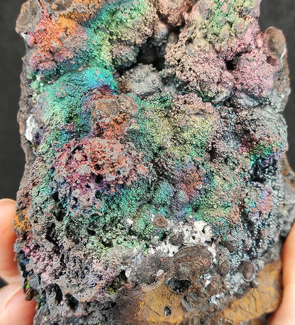 Bead-Shape Malaysia Leklai | Bling Bling Rainbow Core | Pink, Green, Silver Luster | Wealth Attraction & Anti-Gossip | Natural Energy Living Stone