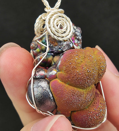 "Collection Grade" Red-Gold-Silver Malaysian Leklai Pendant (4cm) | Rare Rounded Core | High Execution & Wealth Manifestation | Natural Living Stone | Includes HARUKA Wood Stand