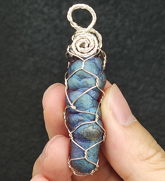 | Goethite Pillar(5cm) | Goethite Pendant Copper Wire Wrapped Gemstone Pendant | COLOUR: Silver, Pink, Gold | 100% natural color |