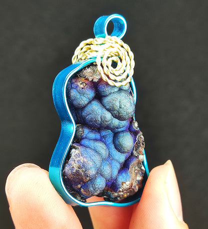 | Brand New Accessories | Goethite Pendant Copper Wire Wrapped Gemstone Pendant | COLOUR:  Blue | 100% natural color |