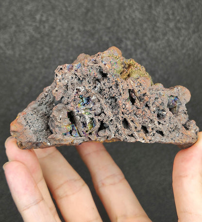 Mountain Shape Malaysia Leklai | Bling Bling Rainbow Core | Pink, Blue, Purple, Green Luster | Aura Cleansing & Luck Enhancement | Natural Energy Living Stone