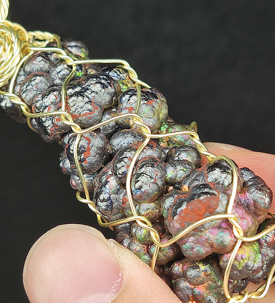 | Goethite Pillar(5cm) | Goethite Pendant Copper Wire Wrapped Gemstone Pendant | COLOUR: gold, green, purple, pink, silver| 100% natural color |