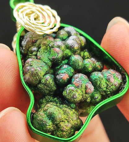 | Brand New Accessories | Goethite Pendant Copper Wire Wrapped Gemstone Pendant | COLOUR:  Green | 100% natural color |