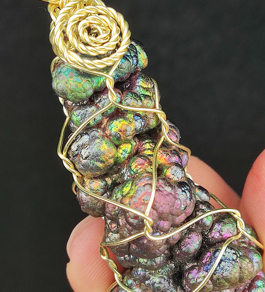 | Goethite Pillar(5cm) | Goethite Pendant Copper Wire Wrapped Gemstone Pendant | COLOUR: gold, green, purple, pink, silver| 100% natural color |