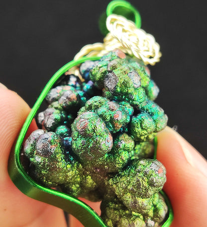 | Brand New Accessories | Goethite Pendant Copper Wire Wrapped Gemstone Pendant | COLOUR:  Green | 100% natural color |