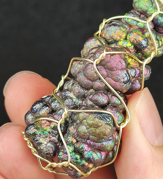 | Goethite Pillar(5cm) | Goethite Pendant Copper Wire Wrapped Gemstone Pendant | COLOUR: gold, green, purple, pink, silver| 100% natural color |