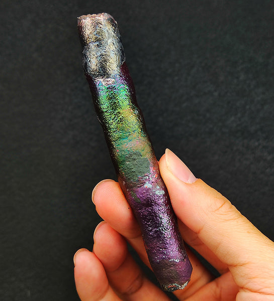 | Goethite Pillar(10.5cm) | Top premium rare Iridescent Goethite, Turgite, Hematite, Iridescent | COLOUR: Pink,Purple,Green | 100% natural color |