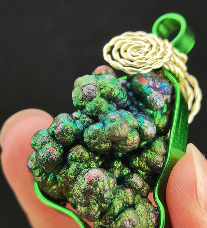 | Brand New Accessories | Goethite Pendant Copper Wire Wrapped Gemstone Pendant | COLOUR:  Green | 100% natural color |