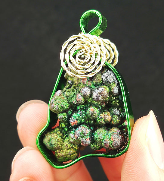 | Brand New Accessories | Goethite Pendant Copper Wire Wrapped Gemstone Pendant | COLOUR:  Green | 100% natural color |