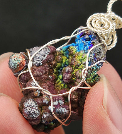 "Top Grade" Blue-Gold-Purple Malaysian Leklai Pendant (3cm) | Rare Core Specimen | Wealth Manifestation & Executive Restoration | Living Stone | Includes HARUKA Wood Stand