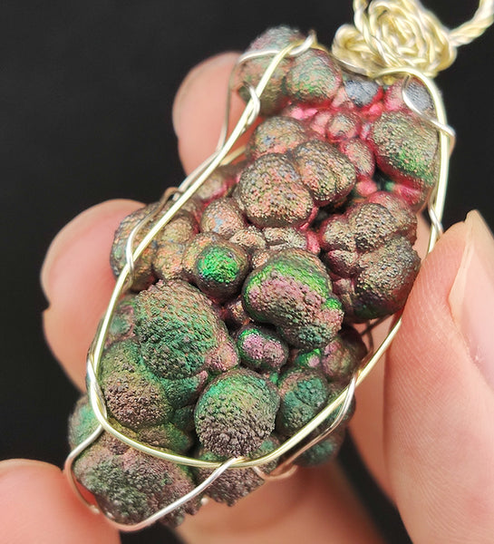 | Goethite Pillar(4cm) | Goethite Pendant Copper Wire Wrapped Gemstone Pendant | COLOUR: green, pink, gold| 100% natural color |