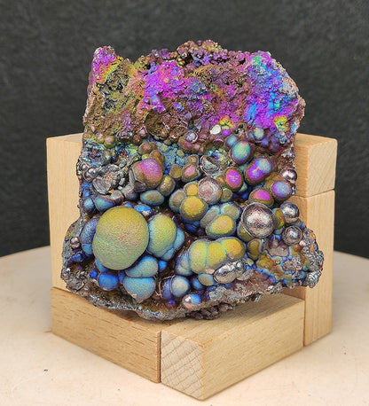 "Top Grade" Big Buddha Bead Core (7.5cm) | Rare "Protection Screen" Formation | Blue-Purple-Green Manifestation | Wealth & Health Shield | Includes HARUKA Wood Stand