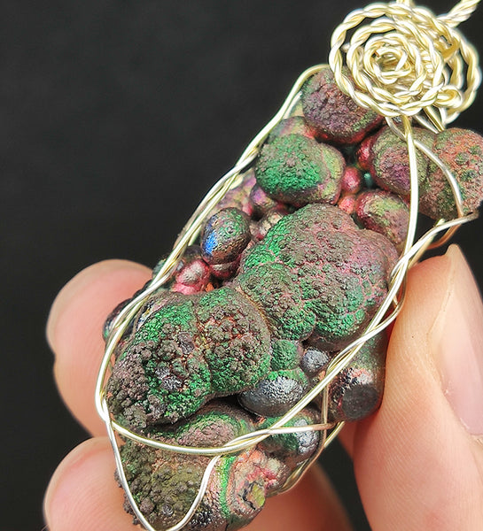 | Goethite Pillar(4cm) | Goethite Pendant Copper Wire Wrapped Gemstone Pendant | COLOUR: green, pink, gold| 100% natural color |