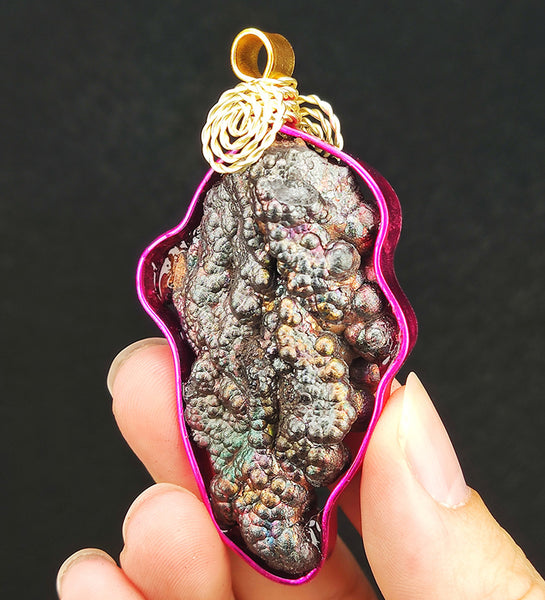 | Brand New Accessories | Goethite Pendant Copper Wire Wrapped Gemstone Pendant | COLOUR:  Orange, Silver | 100% natural color |