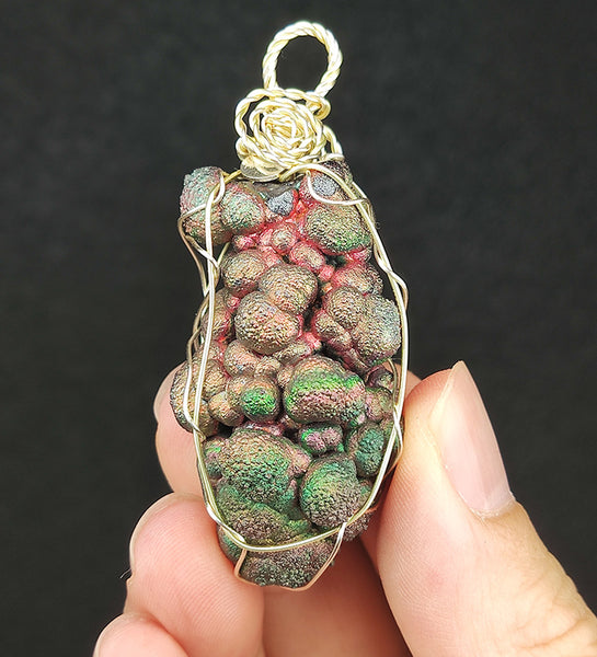 | Goethite Pillar(4cm) | Goethite Pendant Copper Wire Wrapped Gemstone Pendant | COLOUR: green, pink, gold| 100% natural color |