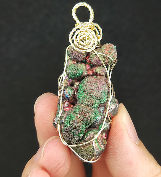 | Goethite Pillar(4cm) | Goethite Pendant Copper Wire Wrapped Gemstone Pendant | COLOUR: green, pink, gold| 100% natural color |