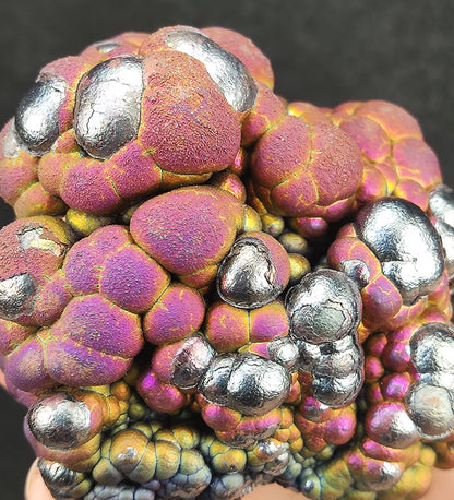 Premium Aged Buddha Bead Leklai | Chubby & Solid Shape | Large Core Spec | Red & Silver Burst | Wealth Boost & Protection | With HARUKA Wood Stand