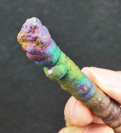 | Goethite Pillar(10cm) | Goethite Pendant Copper Wire Wrapped Gemstone Pendant | COLOUR: Blue*Green| 100% natural color |