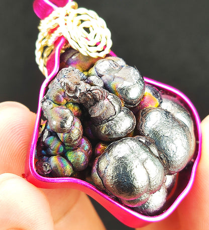 | Brand New Accessories | Goethite Pendant Copper Wire Wrapped Gemstone Pendant | COLOUR:  Red, Sliver, Purple | 100% natural color |