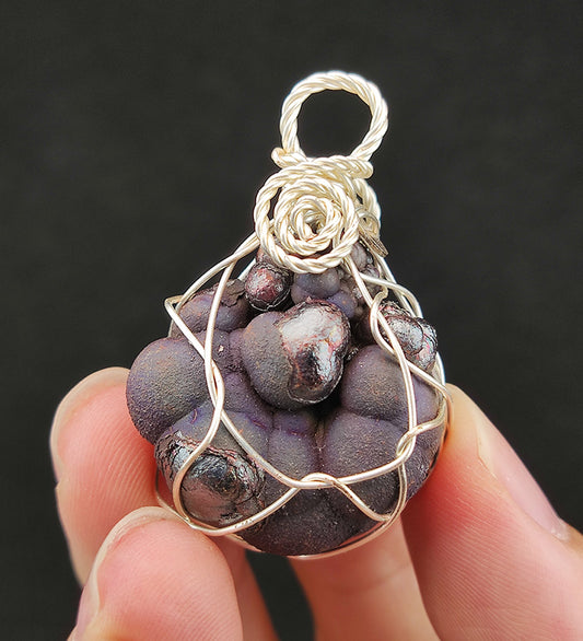 | Goethite Pendant Copper Wire Wrapped Gemstone Pendant | COLOUR: Silver, Purple | 100% natural color |