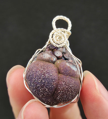| Goethite Pendant Copper Wire Wrapped Gemstone Pendant | COLOUR: Silver, Purple | 100% natural color |
