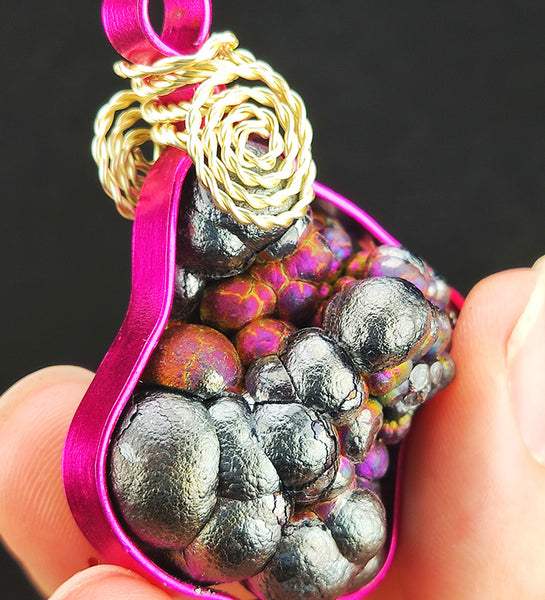 | Brand New Accessories | Goethite Pendant Copper Wire Wrapped Gemstone Pendant | COLOUR:  Red, Sliver, Purple | 100% natural color |