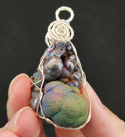 "Top Grade" Gold-Silver-Green Big Buddha Bead Pendant (4cm) | Rare Rounded Core | Wealth Manifestation & Business Vitality | Mobile Defense | Includes HARUKA Wood Stand