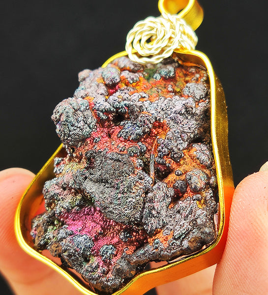 | Brand New Accessories | Goethite Pendant Copper Wire Wrapped Gemstone Pendant | COLOUR:  Orange, Pink, Silver | 100% natural color |